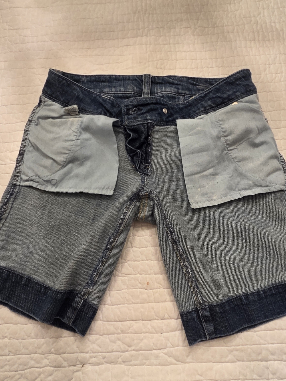 American Eagle Outfitters Navy Blue Denim Detail Shorts Size 00 - Picture 7 of 8